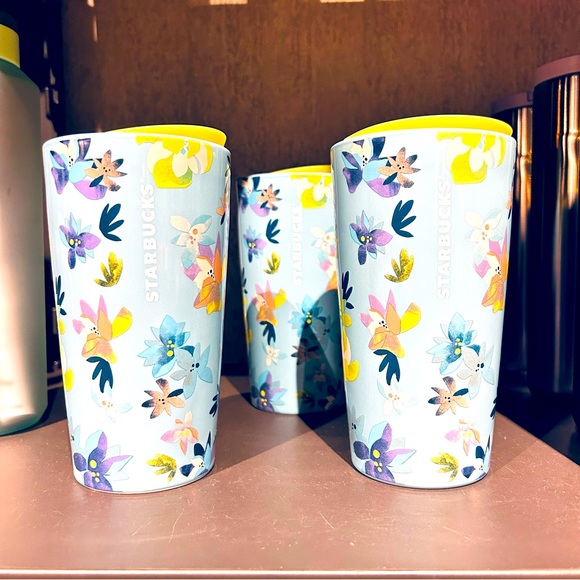 Starbucks Magnolia Ceramic Cup Hot Insulated Glass Tumbler Floral 12oz New 2023 - Picture 3 of 9